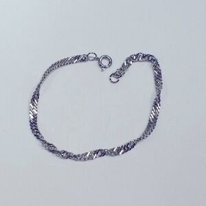 8” twist silver rope bracelet